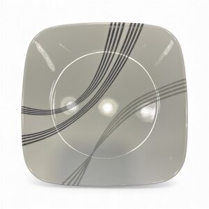 Corelle Set of 4 Urban Arc 9" Square Plates - Black Gray Made USA